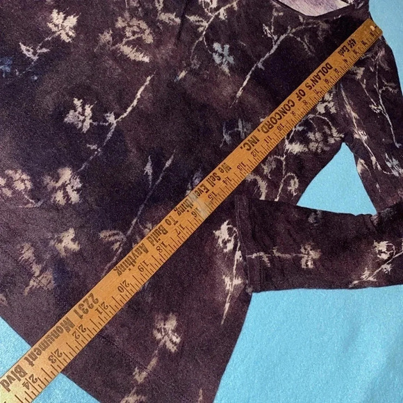 VERA WANG SimplyVera floral print long sleeve round neck 100% soft rayon size MP - Picture 8 of 9